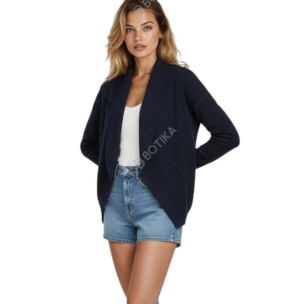 Lauren Ralph Blue Cashmere Bolero Sweater Long Sleeve L